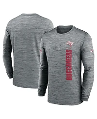 Nike Men's Gray Tampa Bay Buccaneers 2024 Sideline Velocity Performance Long Sleeve T-Shirt