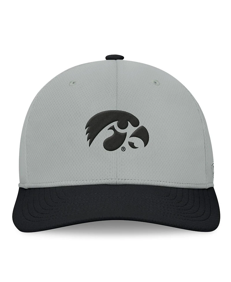 Top of the World Men's Gray/Black Iowa Hawkeyes Mick Flex Hat