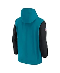 Nike Men's Teal/Black Jacksonville Jaguars 2024/25 Sideline Pre-Game Player 1/2-Zip Hoodie Jacket