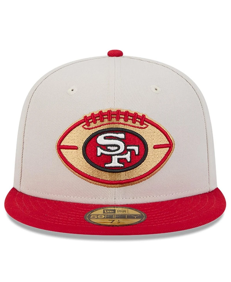 New Era Men's Stone/Scarlet San Francisco 49ers 2024 Sideline Historic 59FIFTY Fitted Hat