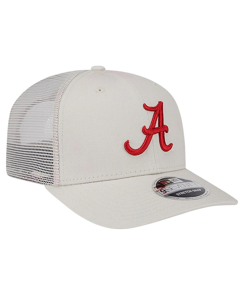 New Era Men's Stone Alabama Crimson Tide Canvas 9SEVENTY Stretch-Snap Hat