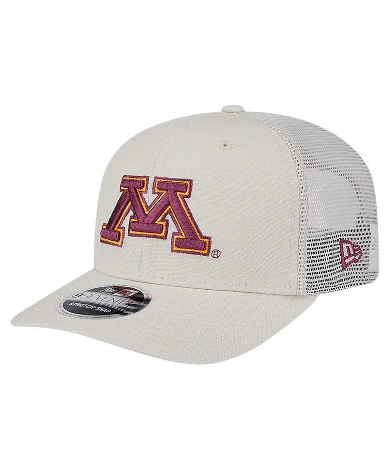 New Era Men's Stone Minnesota Golden Gophers Canvas 9SEVENTY Stretch-Snap Hat