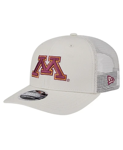 New Era Men's Stone Minnesota Golden Gophers Canvas 9SEVENTY Stretch-Snap Hat