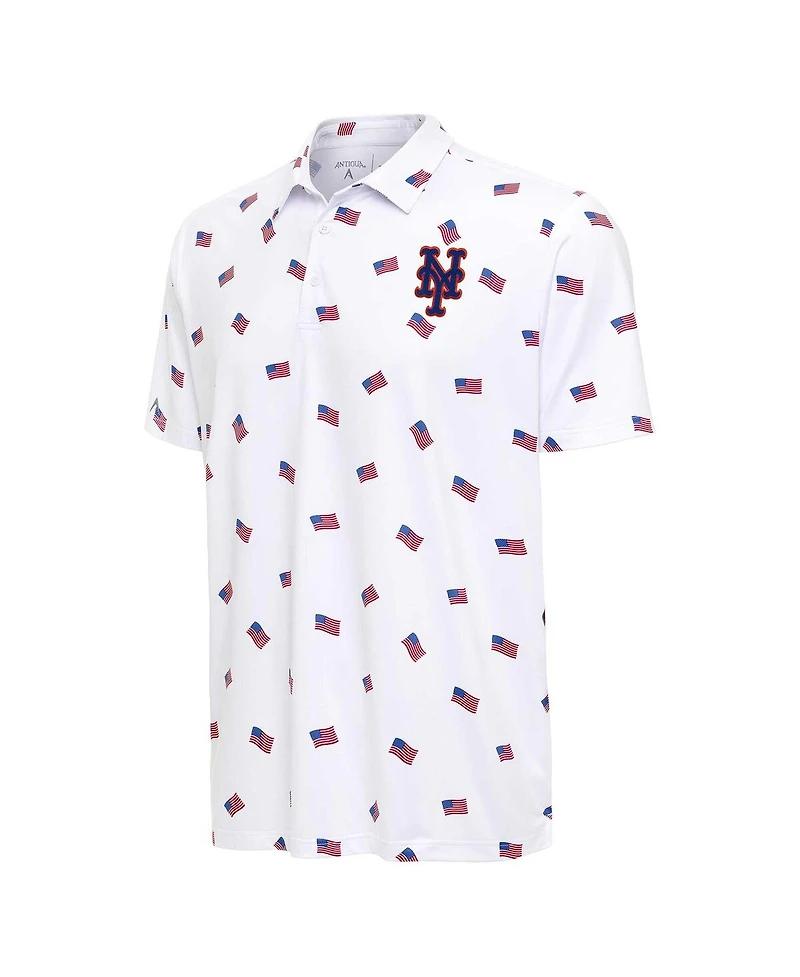 Antigua Men's White New York Mets Americana Polo