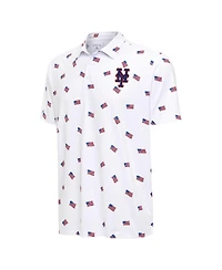 Antigua Men's White New York Mets Americana Polo