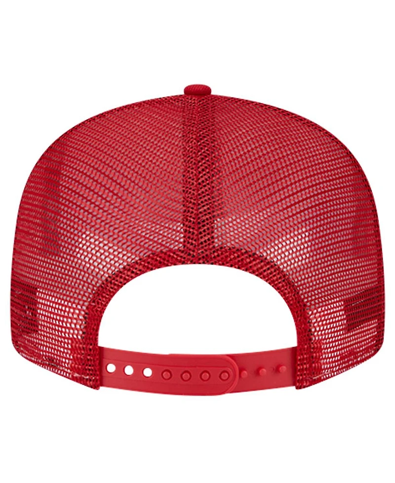 New Era Men's Red Los Angeles Angels Bikini Bottom Trucker 9FIFTY Snapback Hat