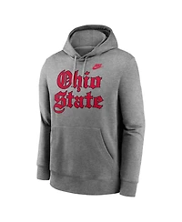 Nike Men's Gray Ohio State Buckeyes Old English Fleece Pullover Hoodie