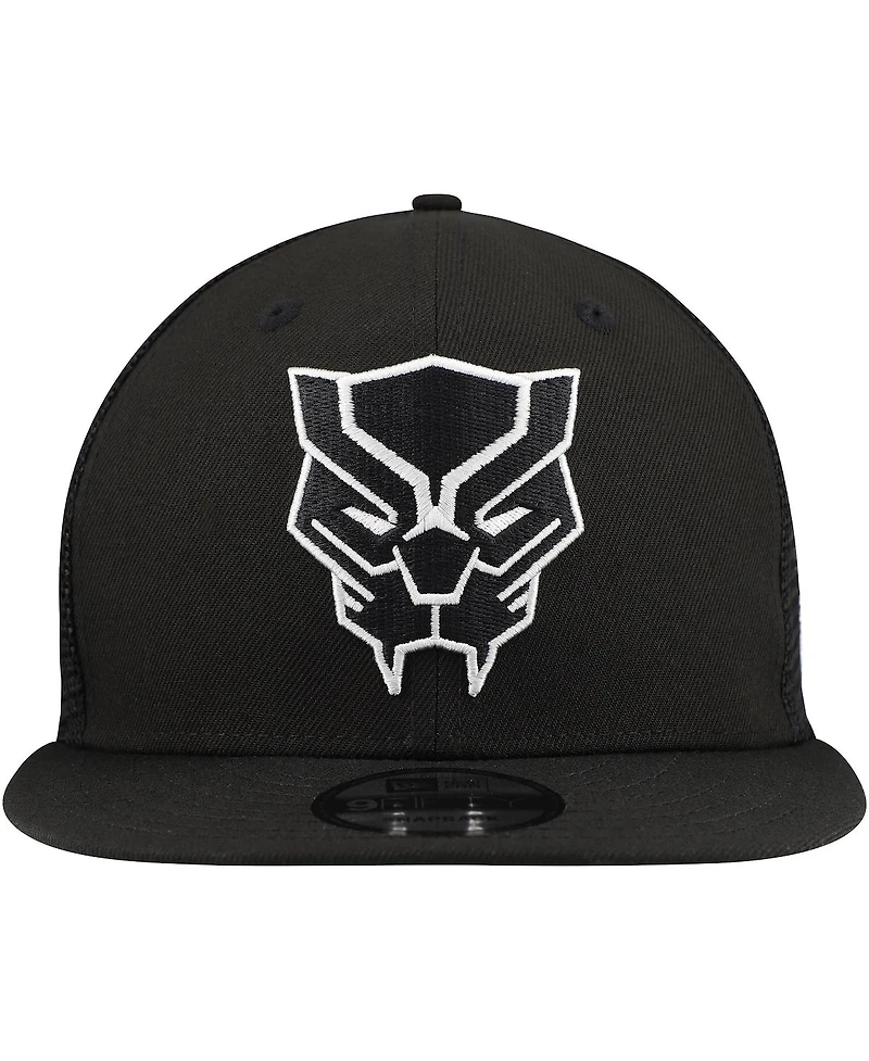 New Era Men's Black Black Panther 9FIFTY Snapback Trucker Hat