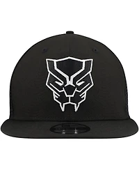 New Era Men's Black Black Panther 9FIFTY Snapback Trucker Hat