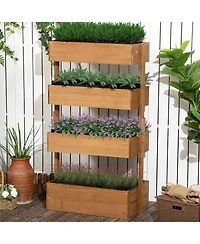 4-Tier Wooden Vertical Garden Planter