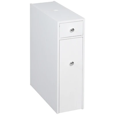 Wooden Narrow Modern Bathroom Furniture Cabinet, White
