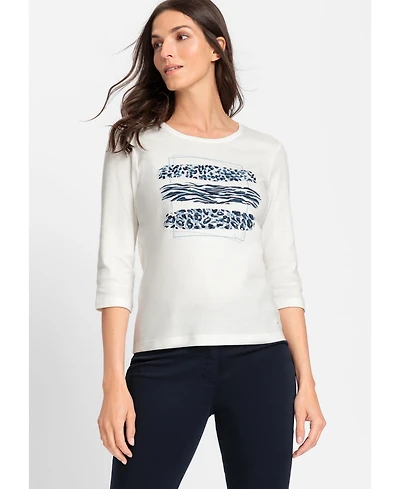 Olsen Women's Placement Animal Print Tee