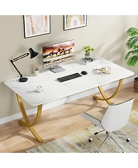 Tribesigns Executive Desk, 63” W x 31.5” D Large Office Desk, Modern Computer Desk Conference Table Meeting Room Table, Business Furnitu
