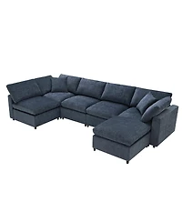 Streamdale Furniture Modern Modular 6-Seat Cloud Sofa Bed with Ottoman