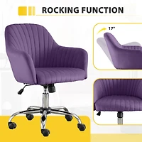 Streamdale Modern Velvet Accent Chair with Adjustable Height and Casters