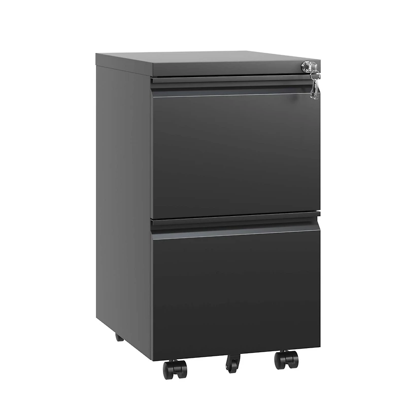Simplie Fun 2-Drawer Mobile File Cabinet with Lock for Hanging Files (Fully Assembled