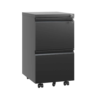 Simplie Fun 2-Drawer Mobile File Cabinet with Lock for Hanging Files (Fully Assembled