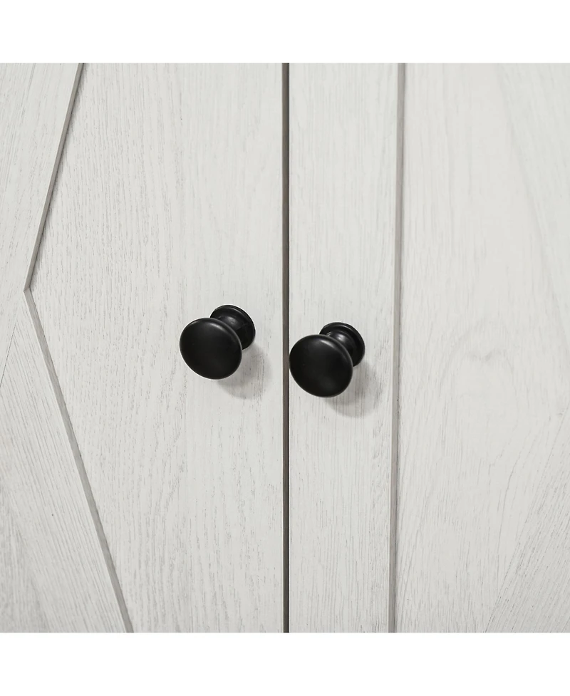 Simplie Fun Farmhouse Barn Door Accent Cabinet with Drawer & Shelf