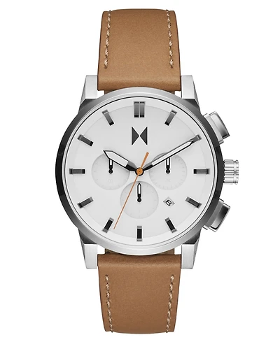 Mvmt Men's Chrono Ii Brown Leather Strap Watch 44mm