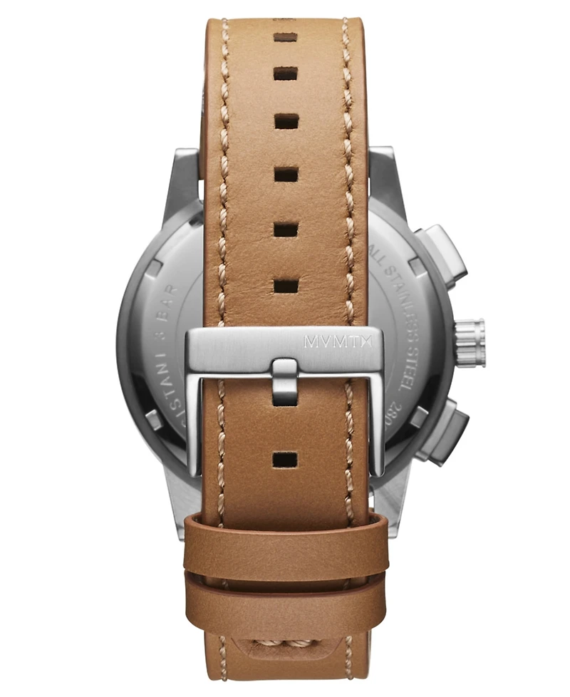 Mvmt Men's Chrono Ii Brown Leather Strap Watch 44mm