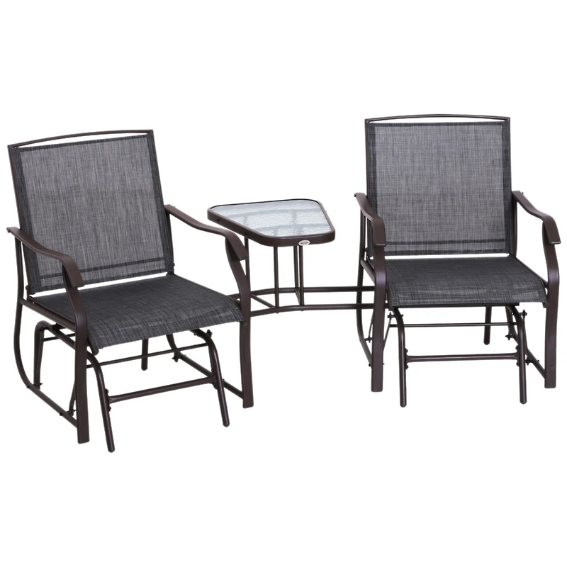 Outdoor Glider Chairs & Coffee Table for Patio & Porch