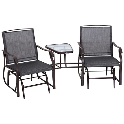 Outdoor Glider Chairs & Coffee Table for Patio & Porch
