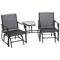 Outdoor Glider Chairs & Coffee Table for Patio & Porch