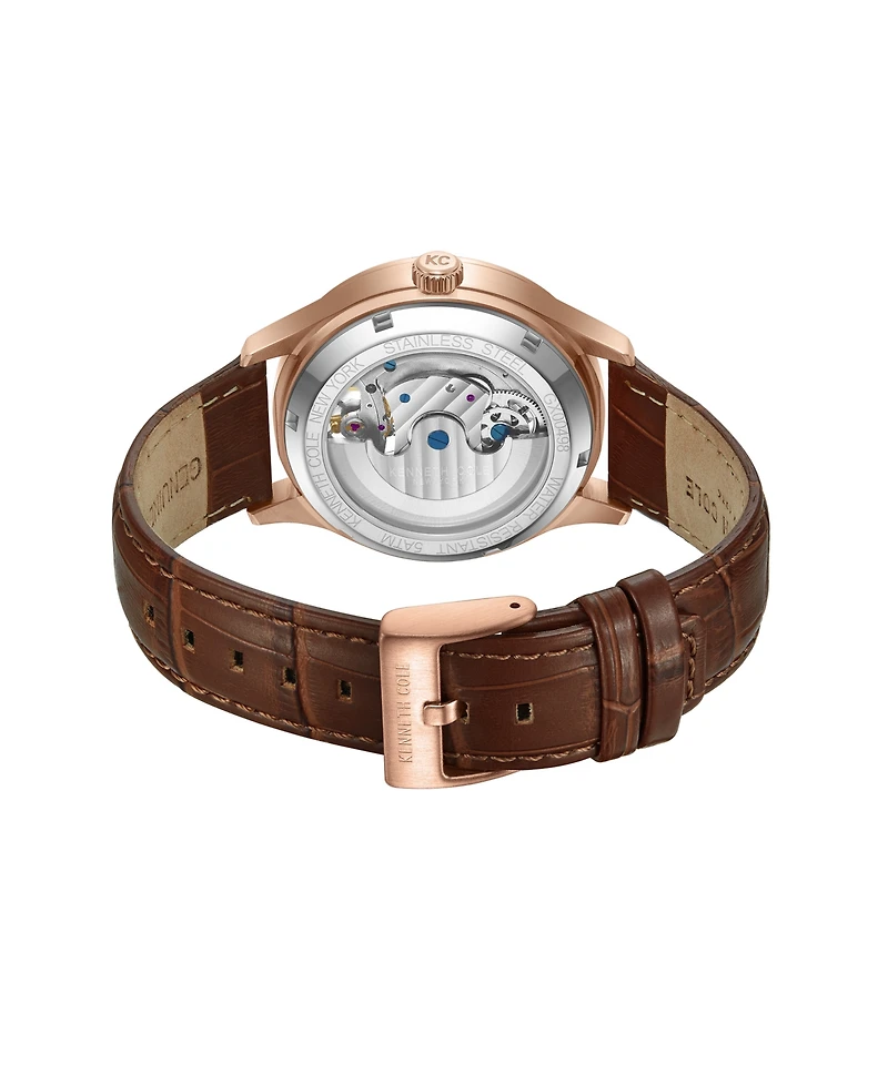 Kenneth Cole New York Men's Automatic Brown Stainless Steel Watch, 43.5mm
