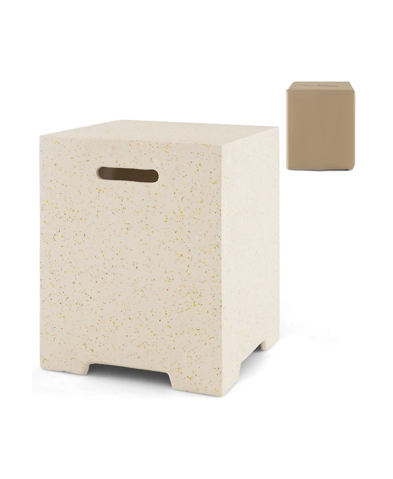 2-in-1 Gas Tank Holder Side Table with Protective Cover