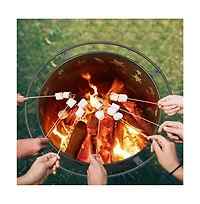 Yaheetech 30 Inch Iron Fire Pit with Poker and Mesh Cover