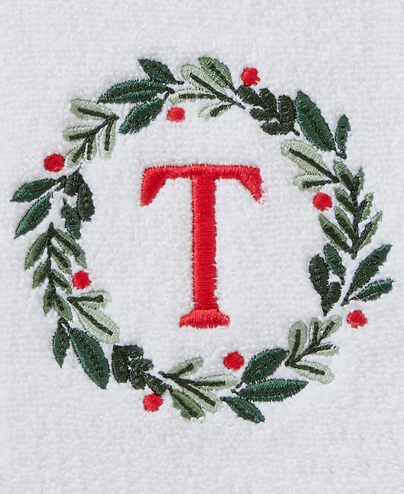 Skl Home Wreath Monogram Cotton Hand Towel, 16" x 26"