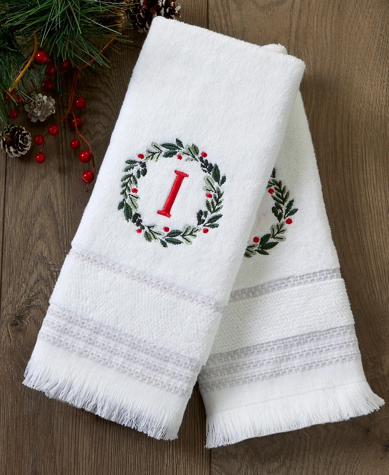 Skl Home Wreath Monogram Cotton Hand Towel, 16" x 26"