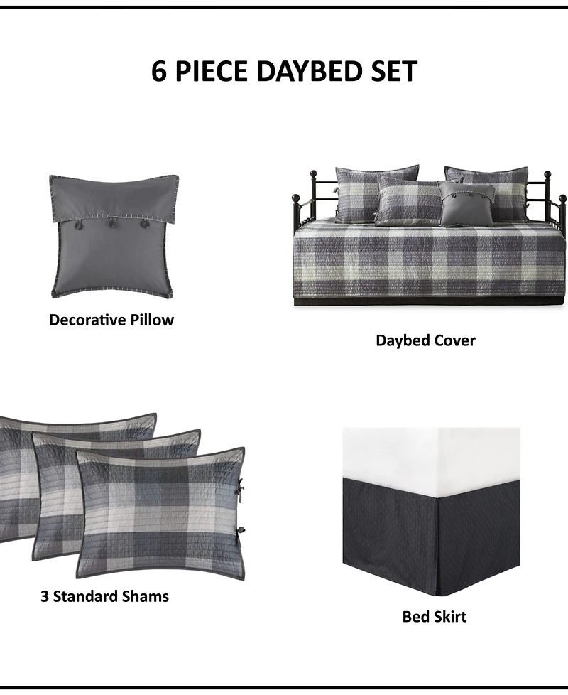 Madison Park Ridge Herringbone 6-Pc. Quilt Set, Daybed