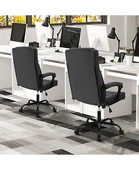 Vebreda High Back Ergonomic Executive Chair with Thick Headrest Cushion-Black