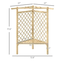 55" Wooden Garden Benches with Slatted Seat and Screening