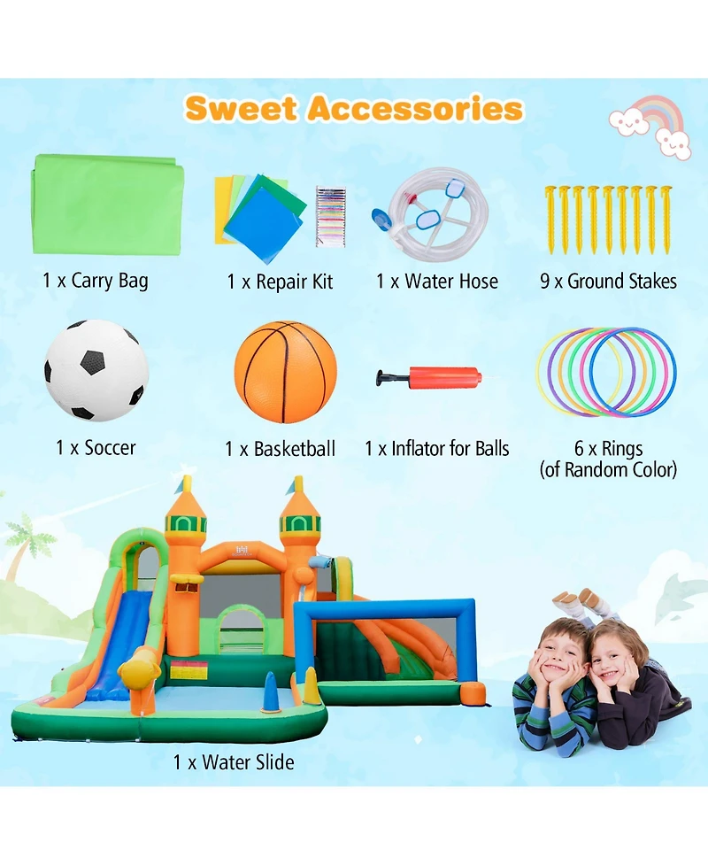 Kids Inflatable Water Slide for Yard Lawn (Without Blower)