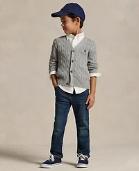 Polo Ralph Lauren Toddler and Little Boys Cable-Knit Cotton V-Neck Cardigan Sweater