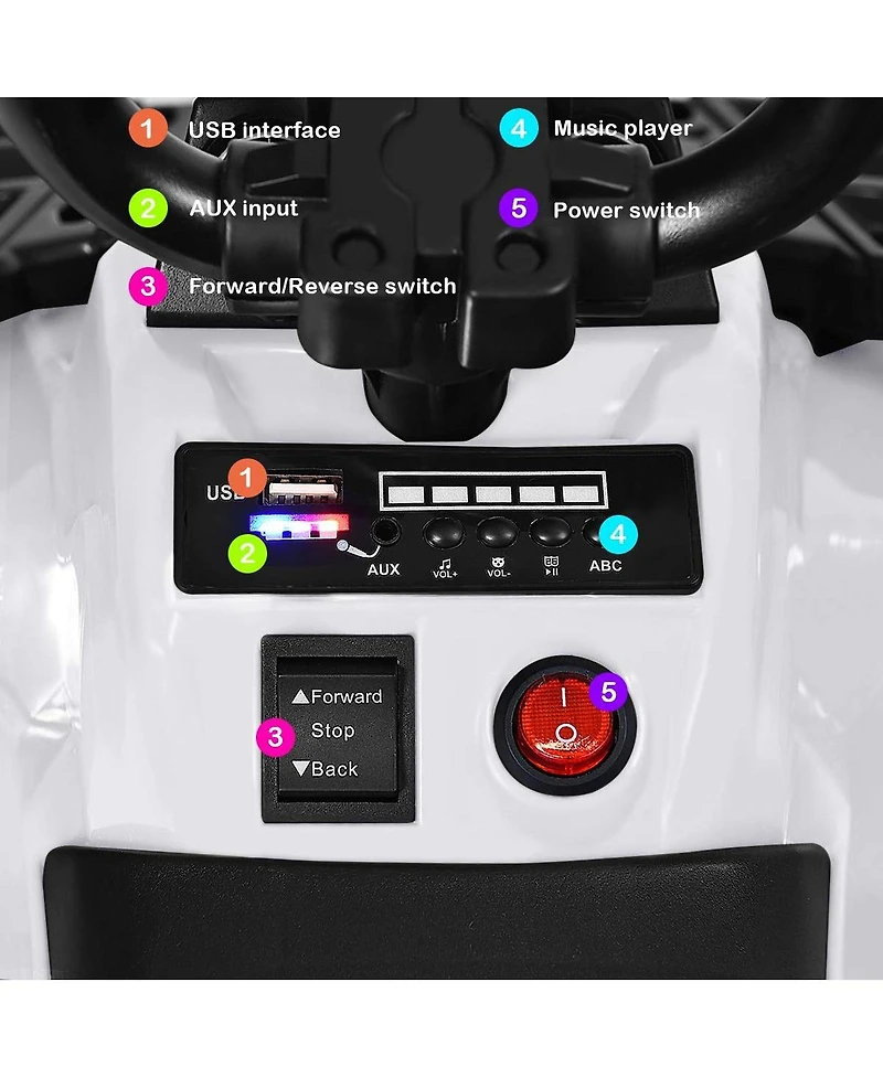 6V Battery Powered Kids Electric Ride on Atv-White