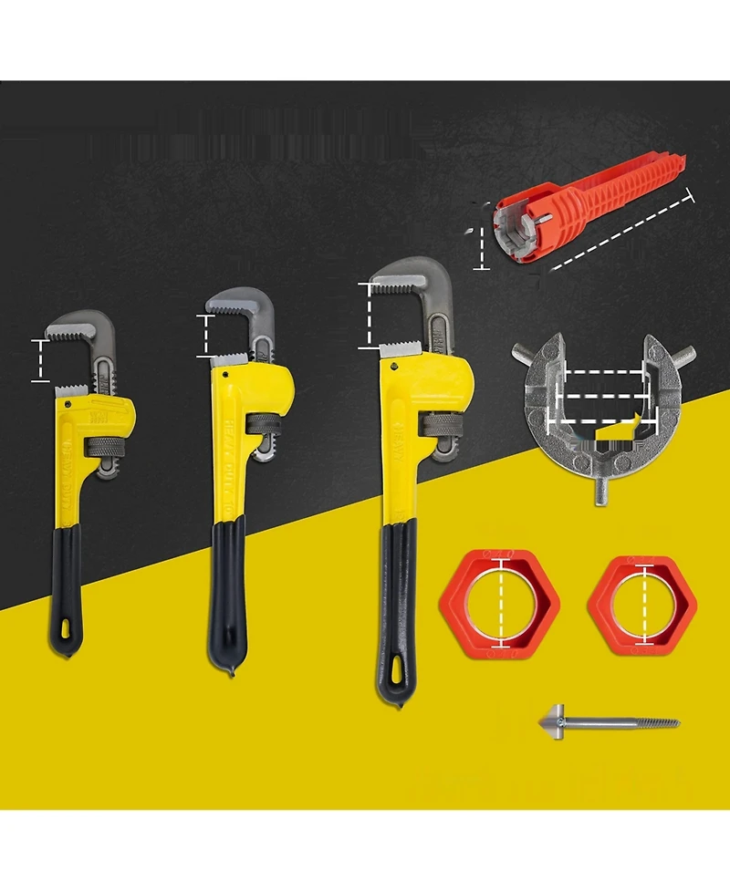 Kotto Heavy Duty Adjustable Pipe Wrench Set with Bag