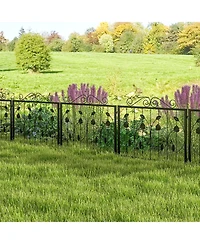 Sugift Decorative Garden Fence with 8 Panels Animal Barrier