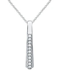 Diamond Vertical Bar 18" Pendant Necklace (1/10 ct. t.w.) in Sterling Silver