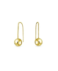Bling Jewelry Tiny Minimalist Threader Drop Ball Earrings14K Yellow Gold 14K Yellow Gold