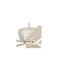 52" Casa Vieja Vintage Chic Ceiling Fan with Light Led Crystal Chandelier Rubbed White Living Room Kitchen Bedroom