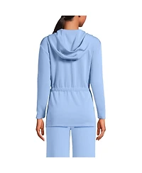 Lands' End Women's Cupro Long Sleeve Full Zip Tunic Hoodie