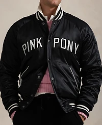 Polo Ralph Lauren Unisex Pink Pony Satin Baseball Jacket