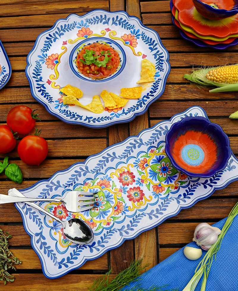 Certified International Flores 2 Pc Appetizer Set, Service For 2