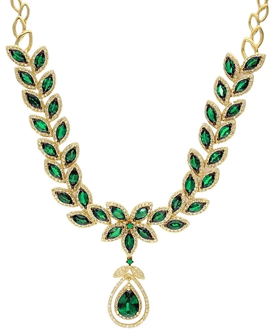 Effy Emerald (11-3/4 ct. t.w.) and Diamond (2-3/4 ct. t.w.) Pendant Necklace in 14k Gold, Created for Macy's