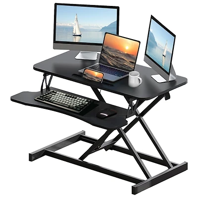 Streamdale 32" Height Adjustable Sit-to-Stand Desk Riser with Dual Monitors