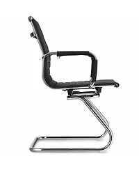 Vebreda Set of 2 Heavy Duty Conference Chair with Pu Leather-Black
