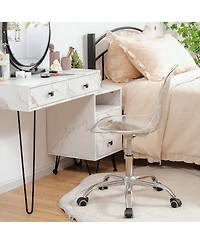 Vebreda Swivel Acrylic Armless Adjustable Height Office Chair